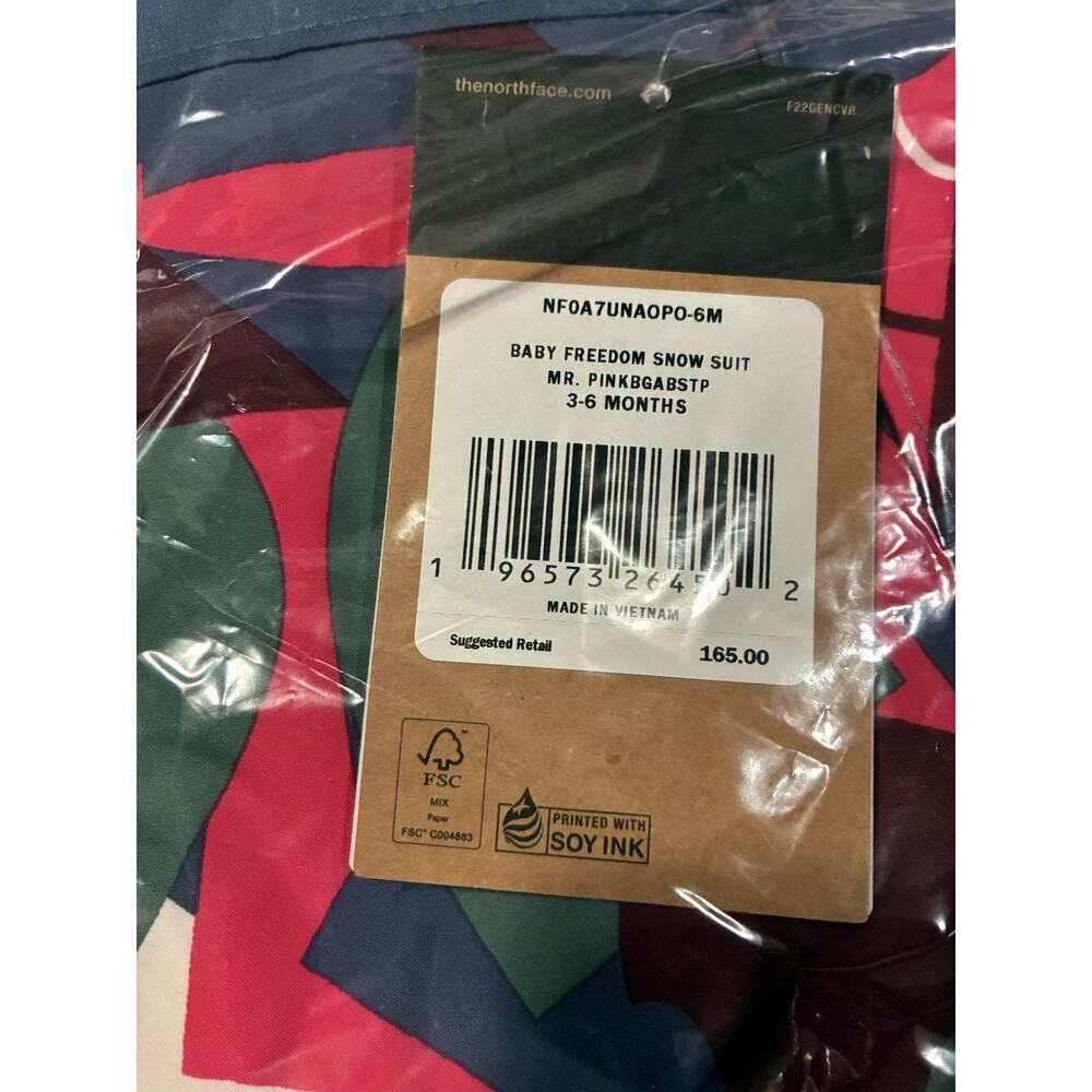 North Face Baby 3-6 M Freedom Insulated Snow Suit NWT Pink One Piece Snowsuit - Picture 4 of 5